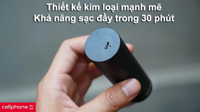Thiết kế kim loại mạnh mẽ cùng khả năng sạc đầy trong 30 phút