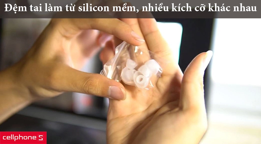 đệm tai được làm bằng chất liệu silicon mềm