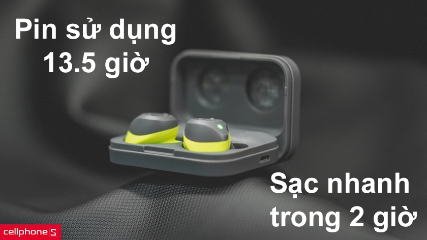 Pin sử dụng 13.5 giờ sạc nhanh trong 2 giờ, cảm biến đo nhịp tim