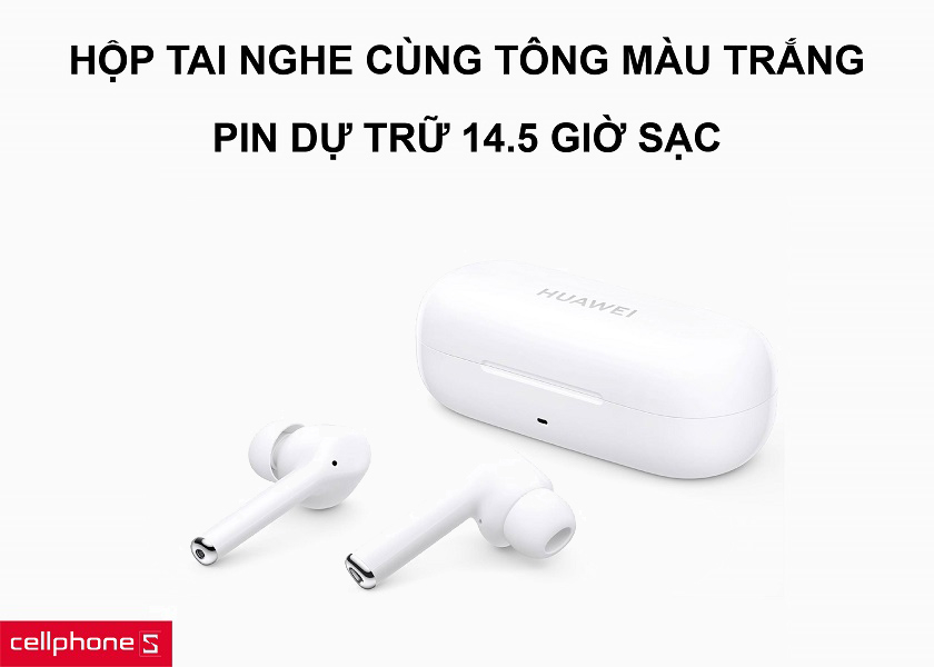 Hộp tai nghe thiết kế cùng tông màu và khả năng dự trữ pin lên đến 14.5 giờ