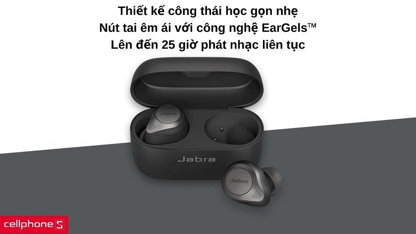 Thiết kế chuẩn không dây gọn nhẹ & êm ái trên tai, thời lượng đến 25 giờ liên tục