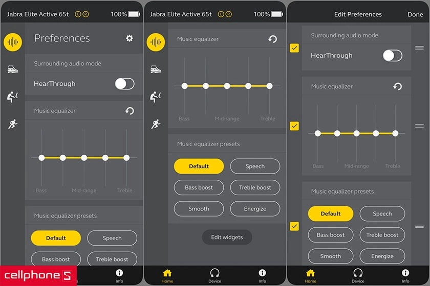 ứng dụng Jabra Sound+ điều chỉnh âm thanh