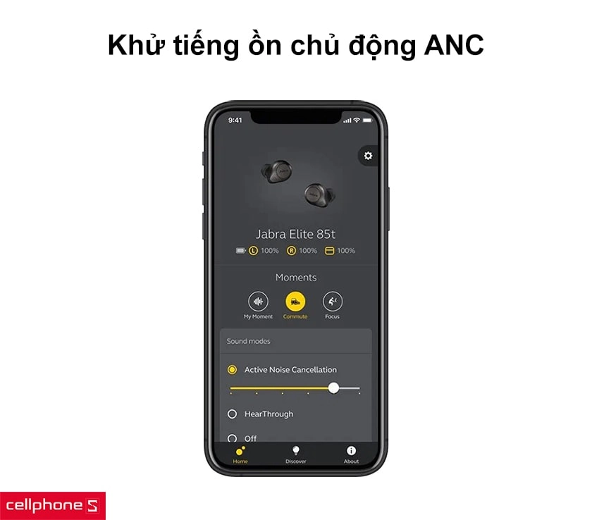 Khử tiếng ồn chủ động ANC, cuộc gọi với 4 micro