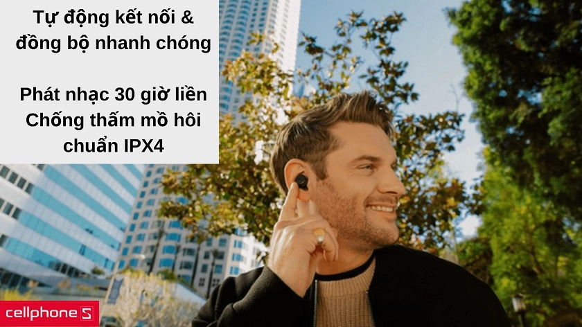 Tự động kết nối & đồng bộ nhanh chóng, thời gian sử dụng lâu dài