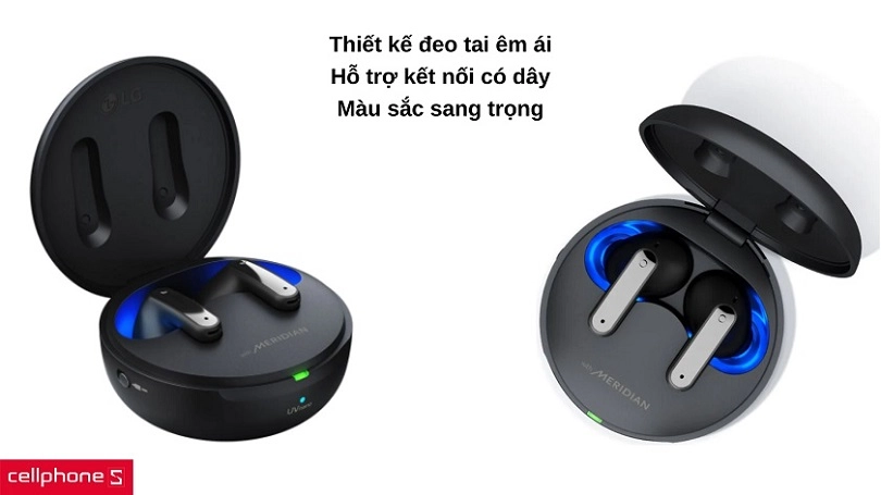 Thiết kế đeo tai êm ái, hỗ trợ không dây lẫn có dây