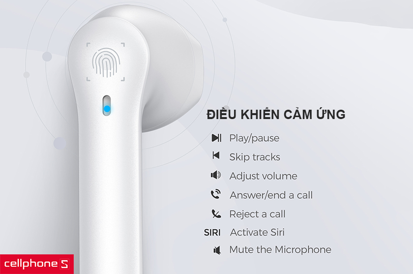 hỗ trợ điều khiển hoàn toàn qua cảm ứng