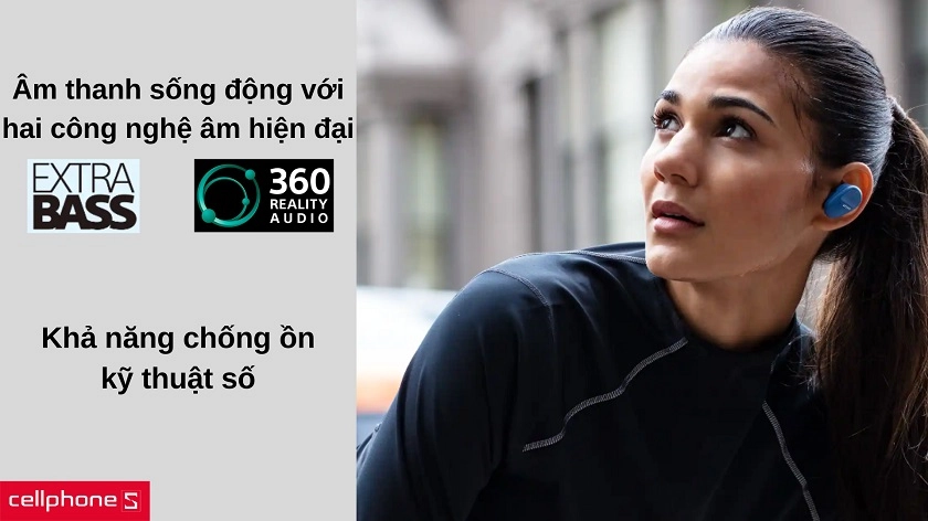 Chất âm mạnh mẽ với EXTRA BASS™ cùng khả năng chống ồn kỹ thuật số