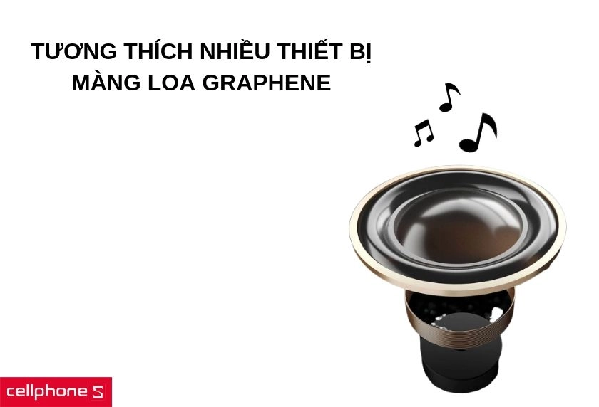 Tương thích nhiều thiết bị phát, màng loa graphene cho âm thanh sống động