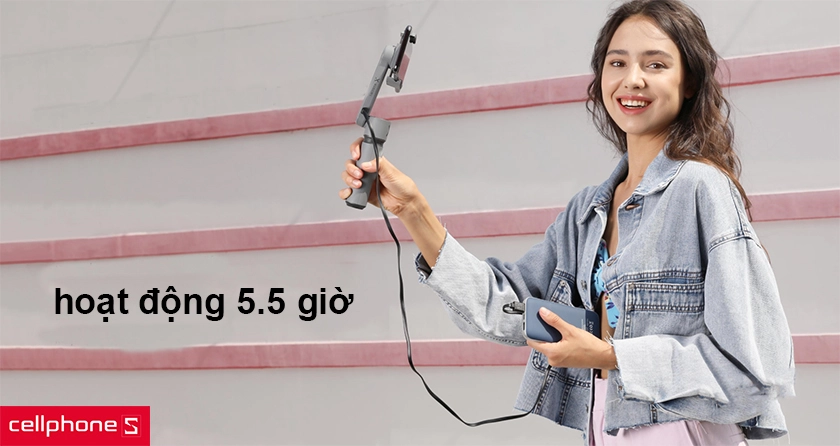 pin hoạt động ổn định liên tục lên đến 5.5 giờ