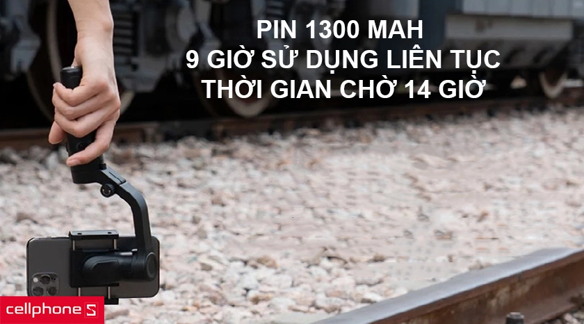 thời lượng pin 1300 mAh sử dụng lên tới 9 giờ khi sử dụng liên tục