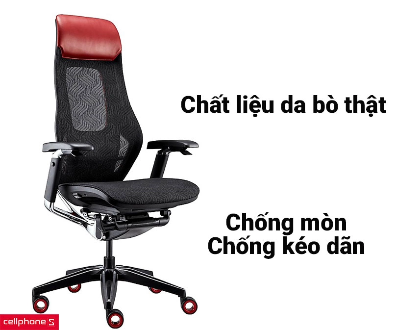 Chất liệu da bò thật cao cấp, chống mòn, chống kéo dãn