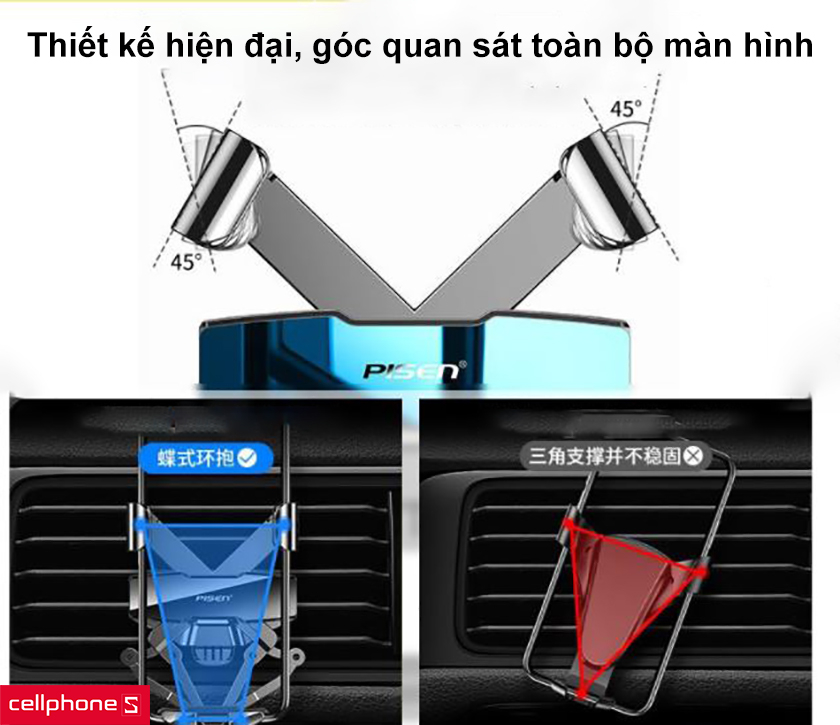 Thiết kế hiện đại, góc quan sát toàn bộ màn hình