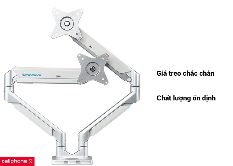 Giá treo 2 màn hình máy tính Human Motion T2-2 - Chất lượng hiệu quả