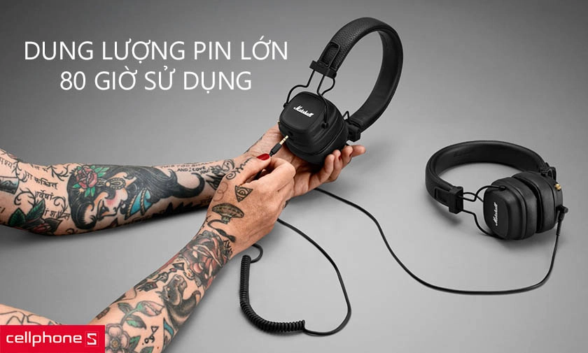 Dung lượng pin lớn, sử dụng lên đến 80 giờ