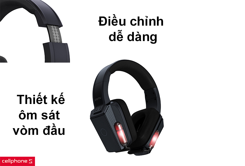 Thiết kế điều chỉnh vòm đầu dễ dàng, đệm tai mềm bảo vệ đôi tai khi đeo trong thời gian dài