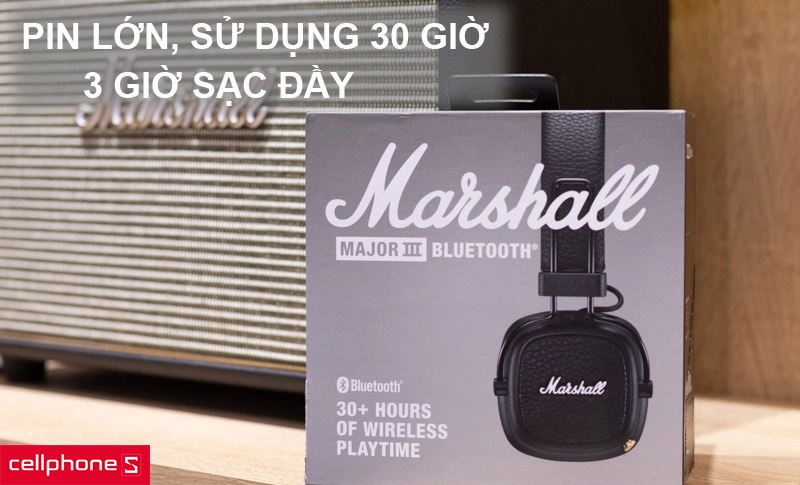 Dung lượng pin lớn cho thời gian sử dụng lên đến 30 giờ