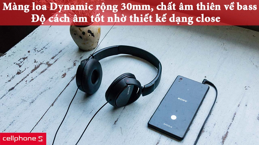 màng loa Dynamic rộng 30mm, cách âm tốt
