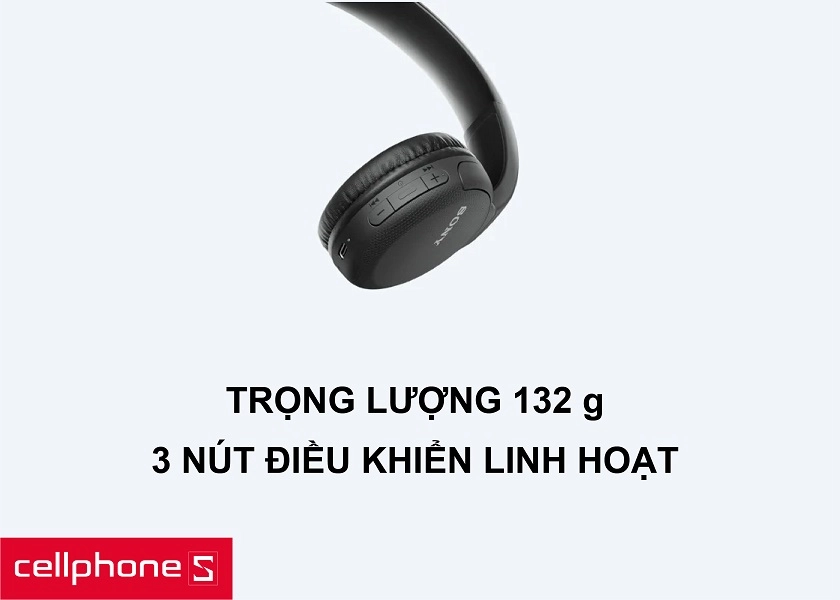 Thiết kế gọn nhẹ với trọng lượng chỉ 132g cùng nút điều khiển linh hoạt