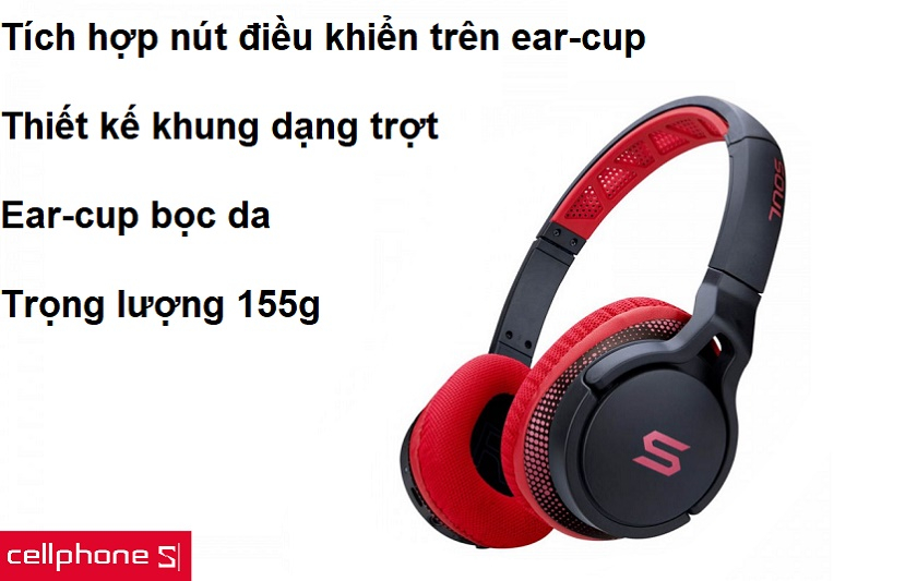 Thiết kế ear-cup thời trang cùng tích hợp nút điều khiển