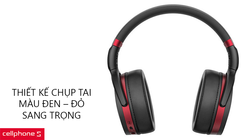 Thiết kế dạng chụp tai, màu đen – đỏ sang trọng