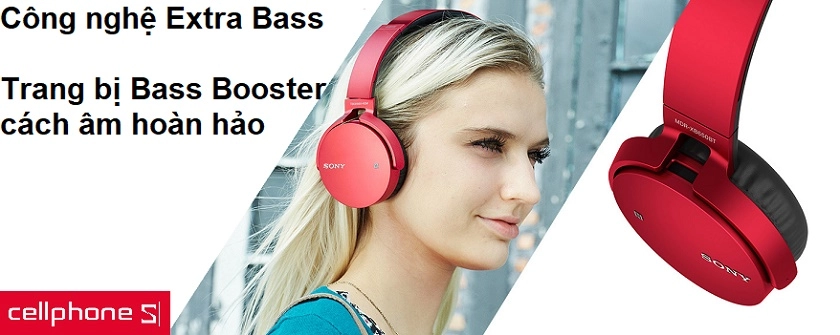 Công nghệ Extra Bass mạnh mẽ cùng Bass Booster cách âm hoàn hảo
