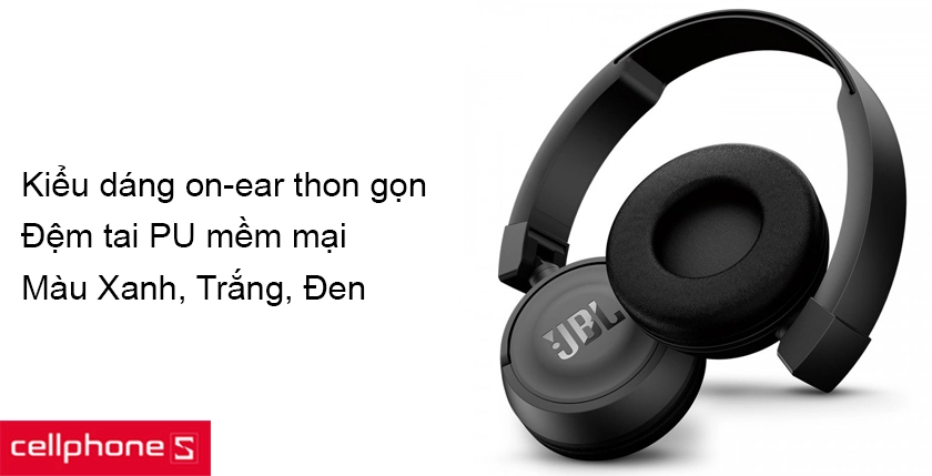 Thiết kế on-ear không dây trẻ trung, thân hình nhỏ gọn và màu sắc thời trang
