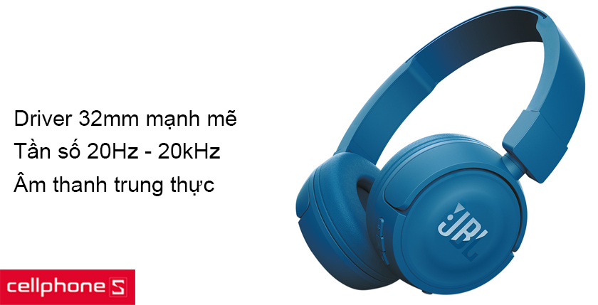 Chất lượng âm thanh tuyệt vời nhờ driver 32mm, tần số 20Hz – 20kHz