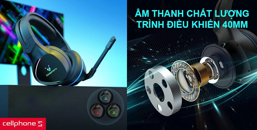 Âm thanh chất lượng với trình điều khiển 40mm