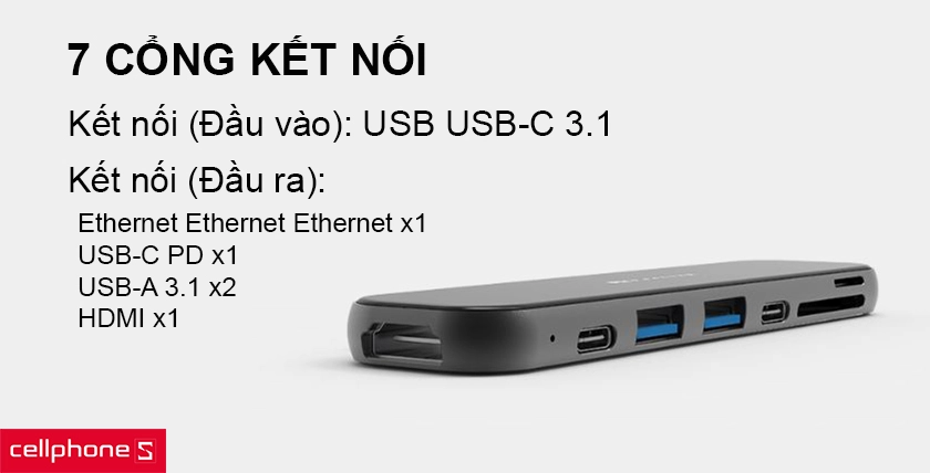 7 cổng kết nối tiện dụng