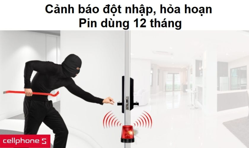 Cảnh báo đột nhập và hỏa hoạn, pin dùng lên đến 12 tháng