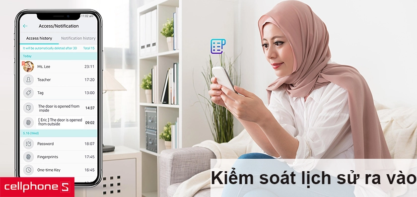 kiểm soát được lịch sử ra vào