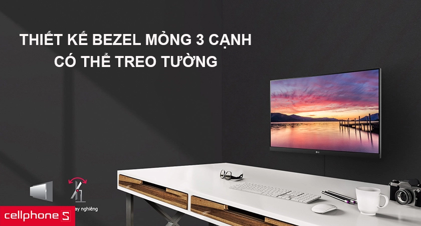 Thiết kế không viền, nhiều tư thế treo