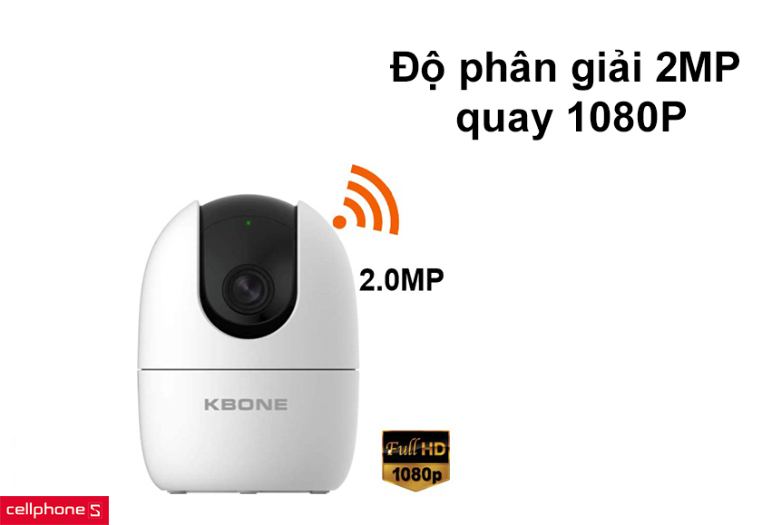 Độ phân giải 2MP quay 1080P, tầm giám sát hồng ngoại xa lên đến 10 mét