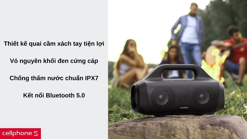 Thiết kế xách tay tiện dụng, chống nước IPX7 bền bỉ
