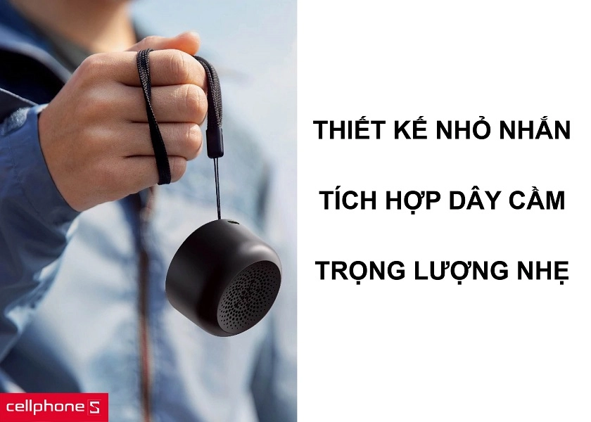 Thiết kế nhỏ nhắn cho khả năng di động cao cùng việc tích hợp dây cầm tiện dụng