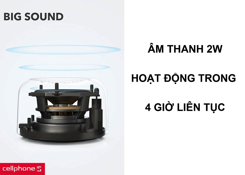 Âm thanh rõ nét, vượt bậc cùng khả năng chơi nhạc 4 giờ liên tiếp trong một lần sạc