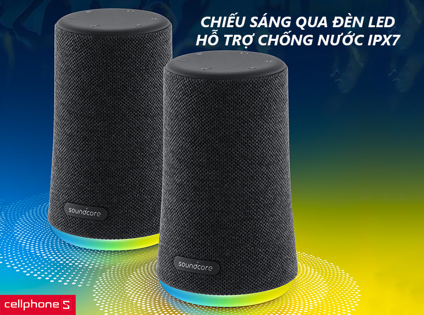 Chiếu sáng qua đèn LED, hỗ trợ chống nước IPX7