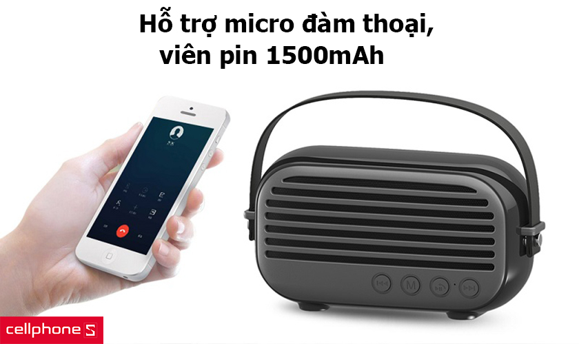 Hỗ trợ micro đàm thoại, viên pin 1500mAh