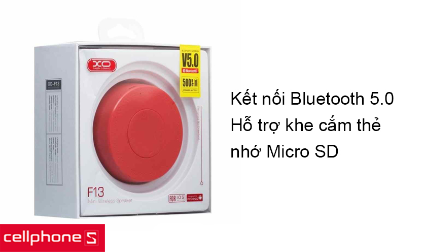 Hỗ trợ kết nối bluetooth 5.0, hỗ trợ khe cắm thẻ nhớ Micro SD