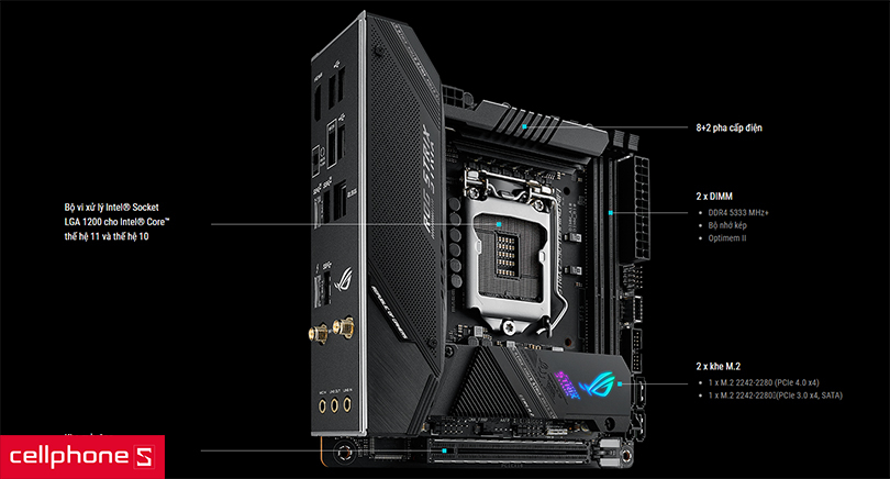 Mainboard Asus Rog Strix Z590-I gaming wifi - Nâng cao hiệu suất, thiết kế ấn tượng