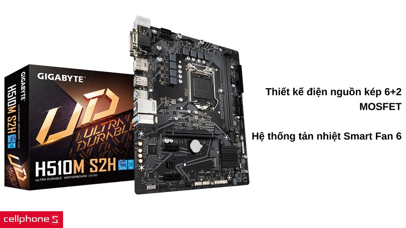 Thiết kế nguồn điện kép 6+2 cùng tản nhiệt Smart Fan 6