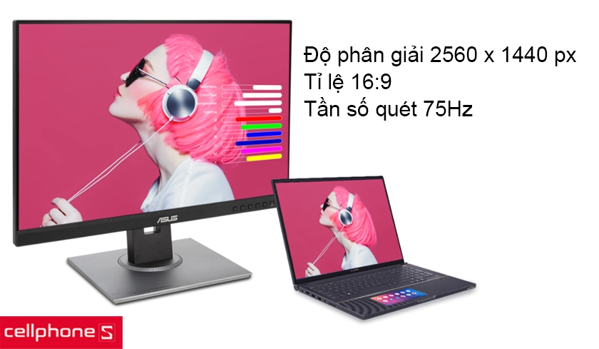 Độ nét cao, hình ảnh sống động với màn hình có tần số quét 75Hz, chống lóa tốt