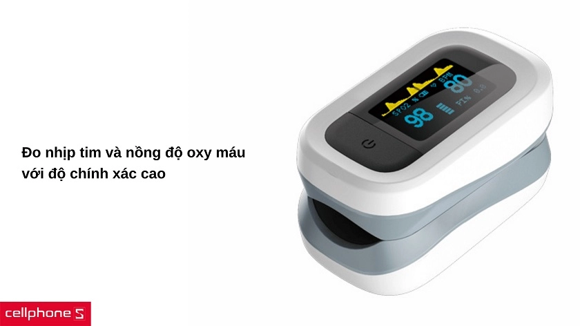 Máy đo nhịp tim & nồng độ oxy Fingertip Pulse Oximeter Yonker YK-82C 
