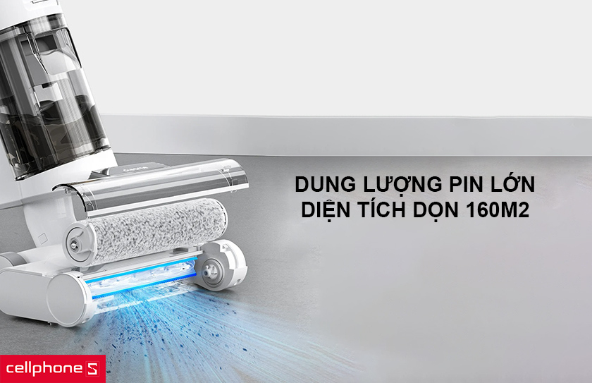 Thiết kế động cơ kép, hỗ trợ hút bụi và lau sàn