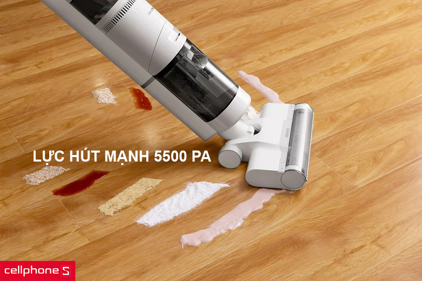 Động cơ mạnh, công suất 170W cùng lực hút 5500 Pa