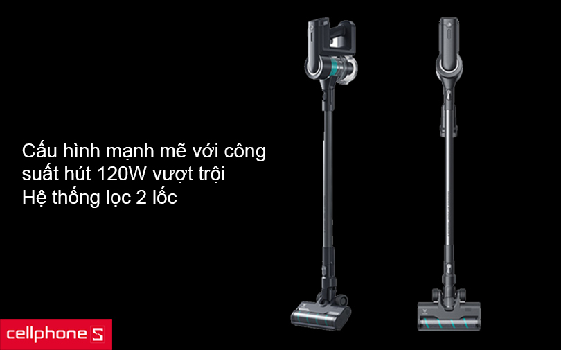 Cấu hình ấn tượng với động cơ không chổi, hệ thống lọc 2 lốc