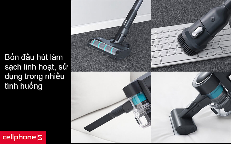 Máy hút bụi cầm tay Viomi Aeolus 9 – Tiết kiệm pin với 3 chế độ hút mạnh mẽ