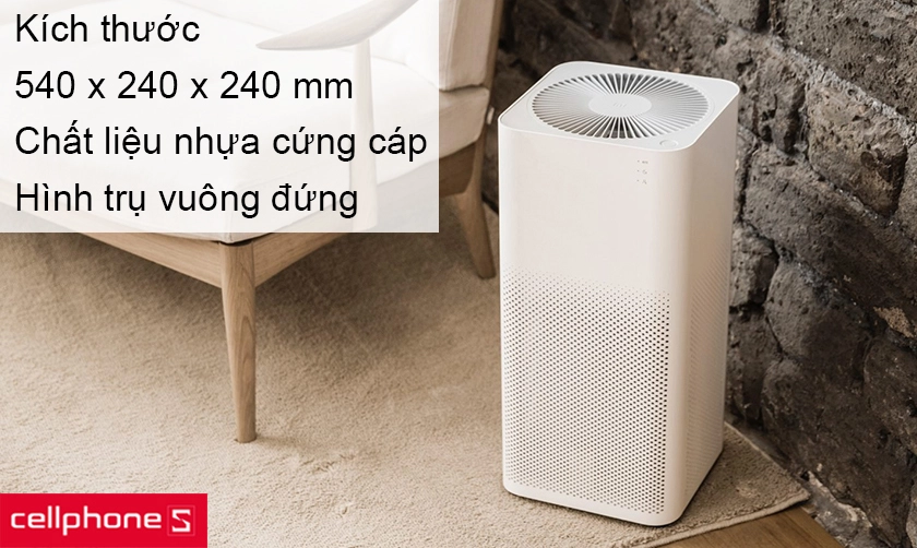 Thiết kế trụ vuông trang nhã, chất liệu nhựa cứng cáp, kích thước nhỏ gọn