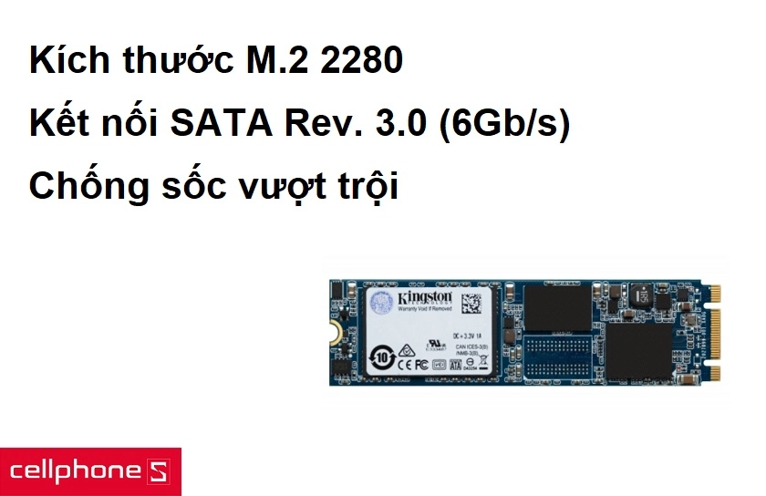 Kích thước M.2 2280, chống sốc vượt trội