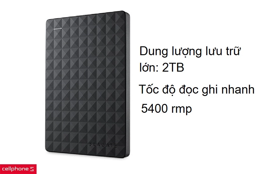 Dung lượng 2TB phù hợp với mọi nhu cầu